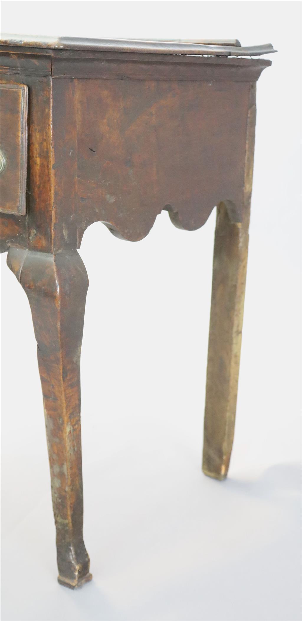 An early 18th century oak dresser base, W.5ft 7in. D.1ft 9in. H.2ft 7in.